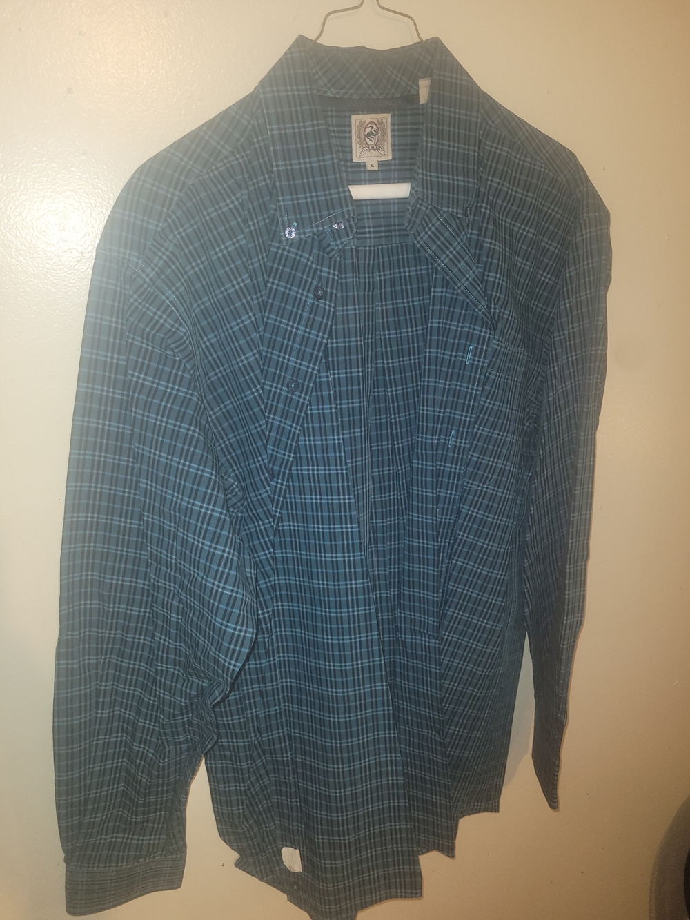 Cinch Teal and Black Plaid Lightweight Shirt